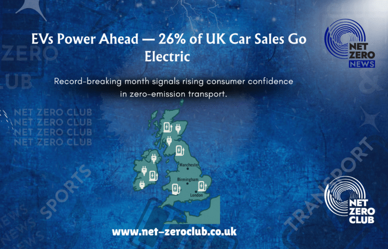 In a significant step to net-zero, EVs hit 26% of UK car sales