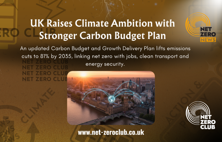 Government’s Updated Carbon Budget and Growth Delivery Plan Accelerates UK Climate Action